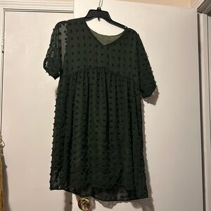 L to XL Dark green puffy dress
